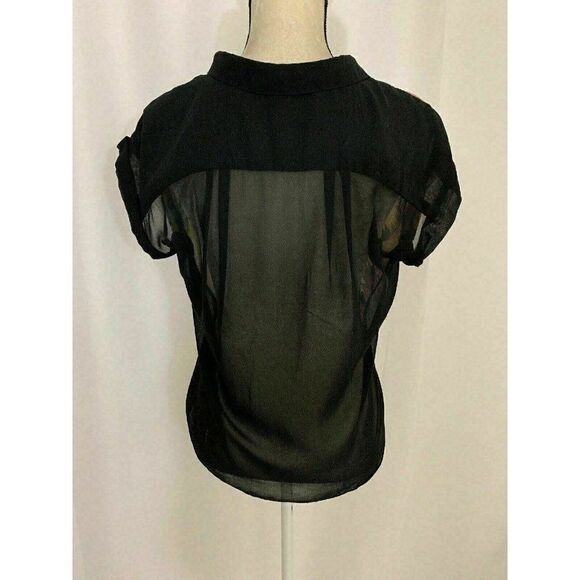 w118 by walter baker Womens Pink Black White Short Sleeve Top Xs - Picture 4 of 8